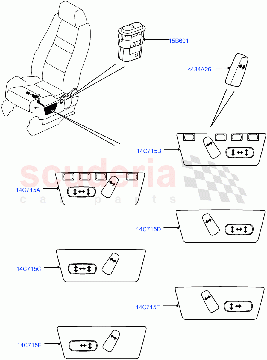 Switches(Seats)((V)TO9A999999) of Land Rover Land Rover Range Rover Sport (2005-2009) [2.7 Diesel V6]