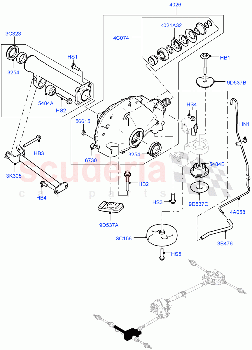Front Axle Case (2.0L AJ200P Hi PHEV, 2.0L I4 High DOHC AJ200 Petrol, 3.0L AJ20P6 Petrol High, 2.0L I4 DSL HIGH DOHC AJ200, 5.0 Petrol AJ133 DOHC CDA) of Land Rover Land Rover Defender (2020+) [3.0 I6 Turbo Diesel AJ20D6]
