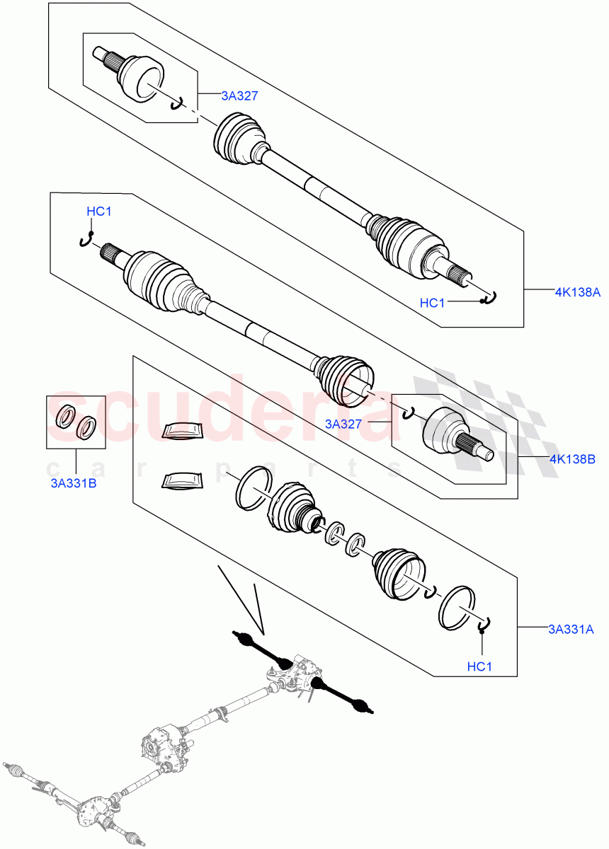 Drive Shaft - Rear Axle Drive(Driveshaft) of Land Rover Land Rover Range Rover (2012-2021) [5.0 OHC SGDI NA V8 Petrol]