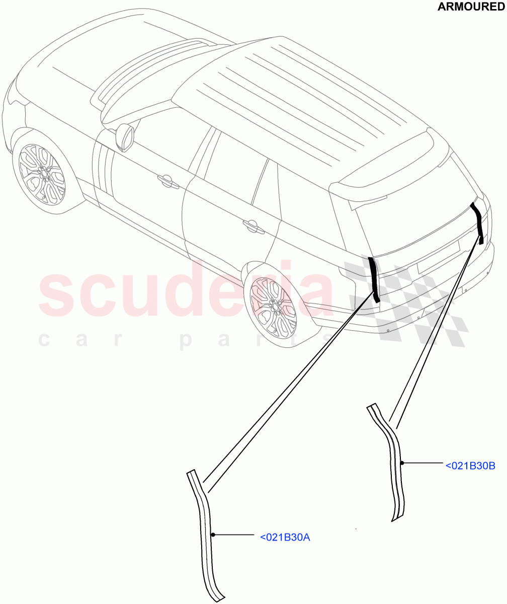 Luggage Compartment Door(Finisher And Seals)(Armoured)((V)FROMEA000001) of Land Rover Land Rover Range Rover (2012-2021) [4.4 DOHC Diesel V8 DITC]