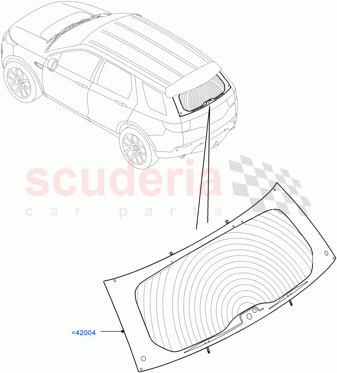 Back Window Glass(Halewood (UK)) of Land Rover Land Rover Discovery Sport (2015+) [2.0 Turbo Petrol GTDI]