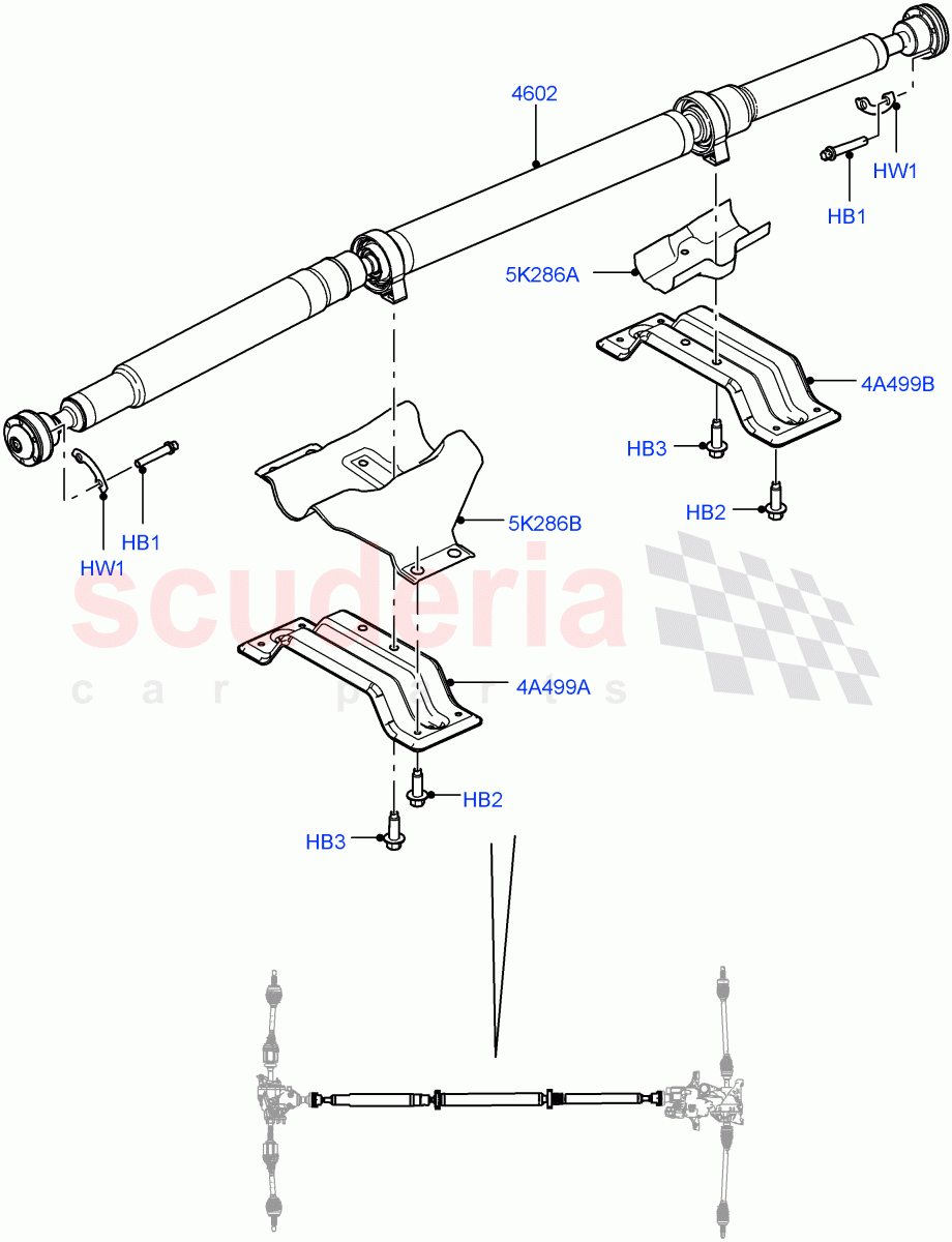 Drive Shaft - Rear Axle Drive (6 Speed Manual Trans M66 - AWD, Halewood (UK), Dynamic Driveline, 9 Speed Auto AWD) ((V) TOFH999999) of Land Rover Land Rover Discovery Sport (2015+) [2.0 Turbo Diesel]