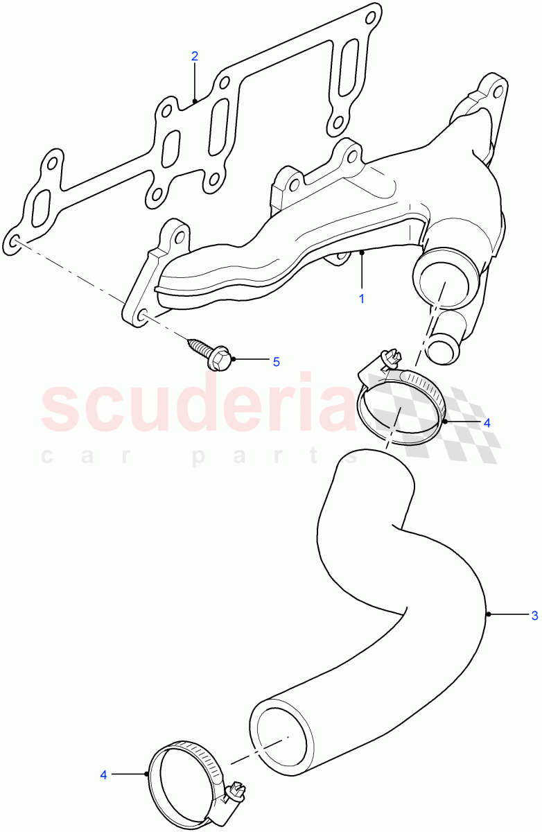 Water Manifold And Hoses (2.4L Duratorq-TDCi HPCR (140PS) -Puma) ((V) FROM7A000001, (V) TOBA999999) of Land Rover Land Rover Defender (2007-2016)