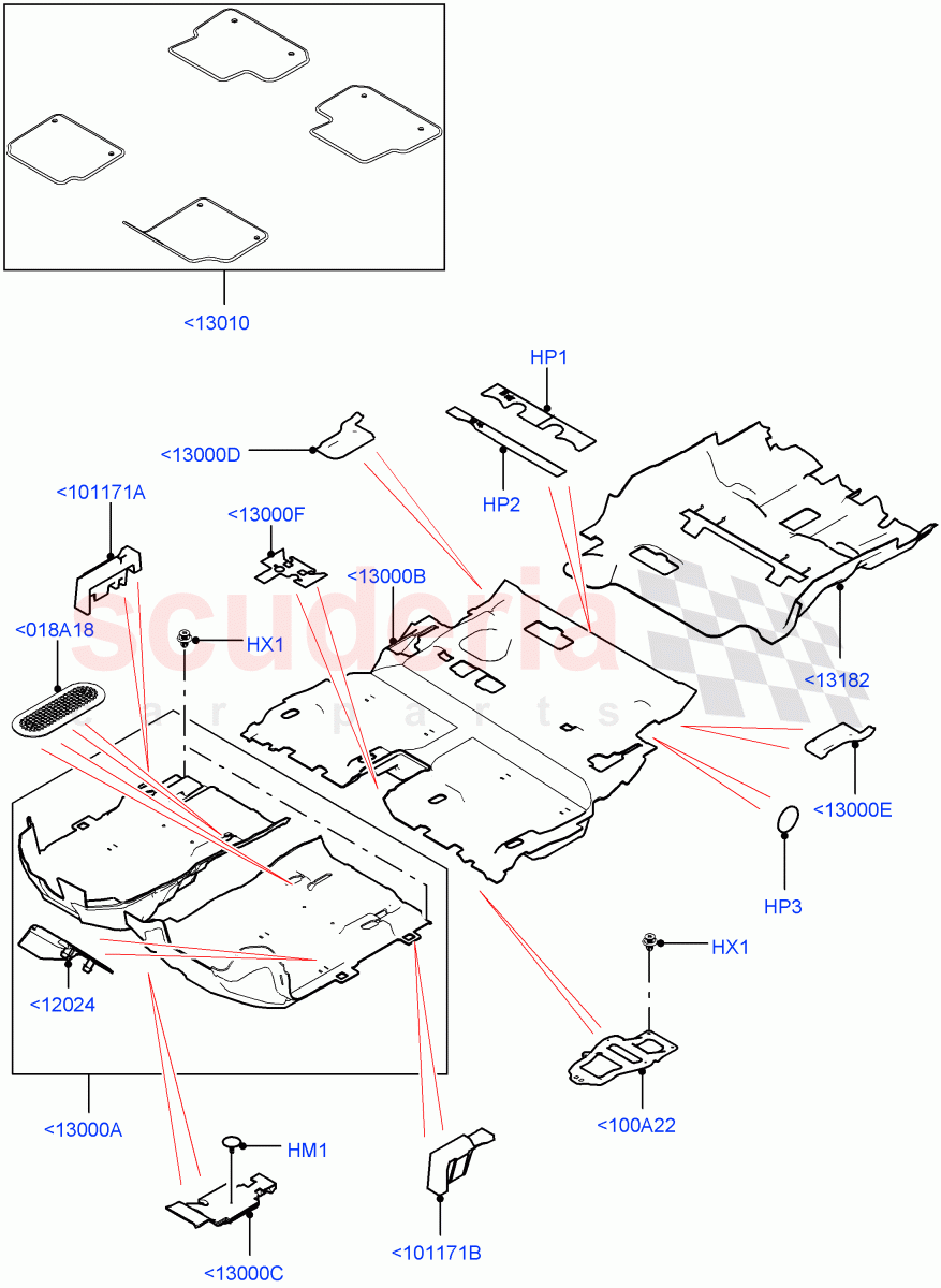 Floor Trim (Changsu (China)) ((V) FROMFG000001) of Land Rover Land Rover Discovery Sport (2015+) [1.5 I3 Turbo Petrol AJ20P3]