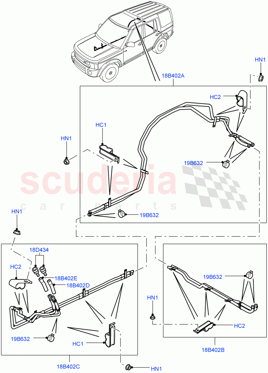 Heater Hoses (Rear) ((V) FROMAA000001) of Land Rover Land Rover Discovery 4 (2010-2016) [4.0 Petrol V6]