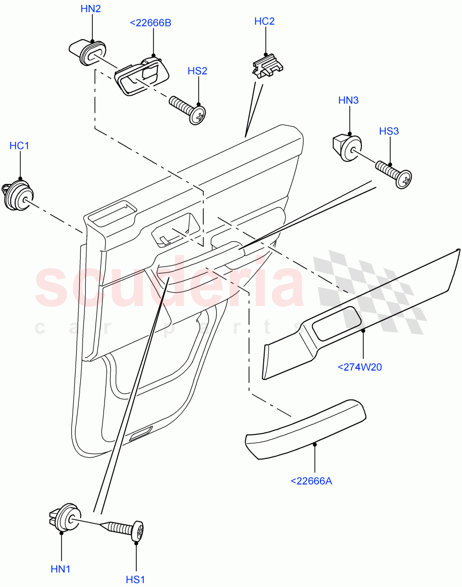 Rear Door Trim Installation((V)TO9A999999) of Land Rover Land Rover Range Rover Sport (2005-2009) [4.2 Petrol V8 Supercharged]