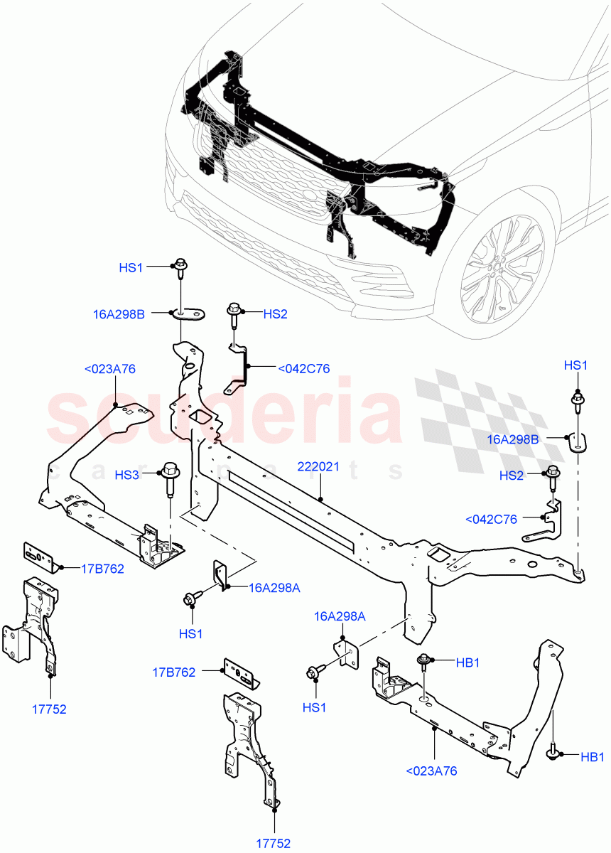 Front Panels, Aprons & Side Members(Front Panel) of Land Rover Land Rover Range Rover Velar (2017+) [2.0 Turbo Diesel AJ21D4]