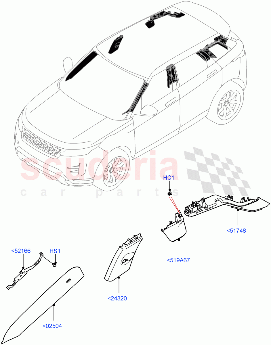 Side Trim(Upper)(Halewood (UK)) of Land Rover Land Rover Range Rover Evoque (2019+) [2.0 Turbo Diesel]