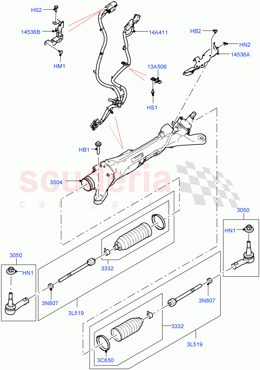 Steering Gear(Front)(RHD) of Land Rover Land Rover Range Rover (2022+) [3.0 I6 Turbo Diesel AJ20D6]