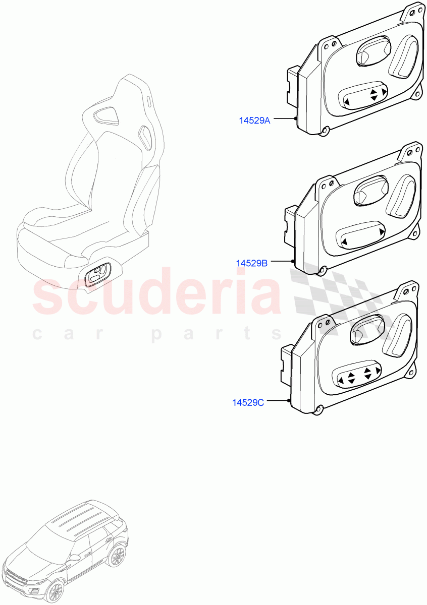 Switches(Seats)(Changsu (China))((V)FROMEG000001,(V)TOGG134737) of Land Rover Land Rover Range Rover Evoque (2012-2018) [2.0 Turbo Petrol GTDI]