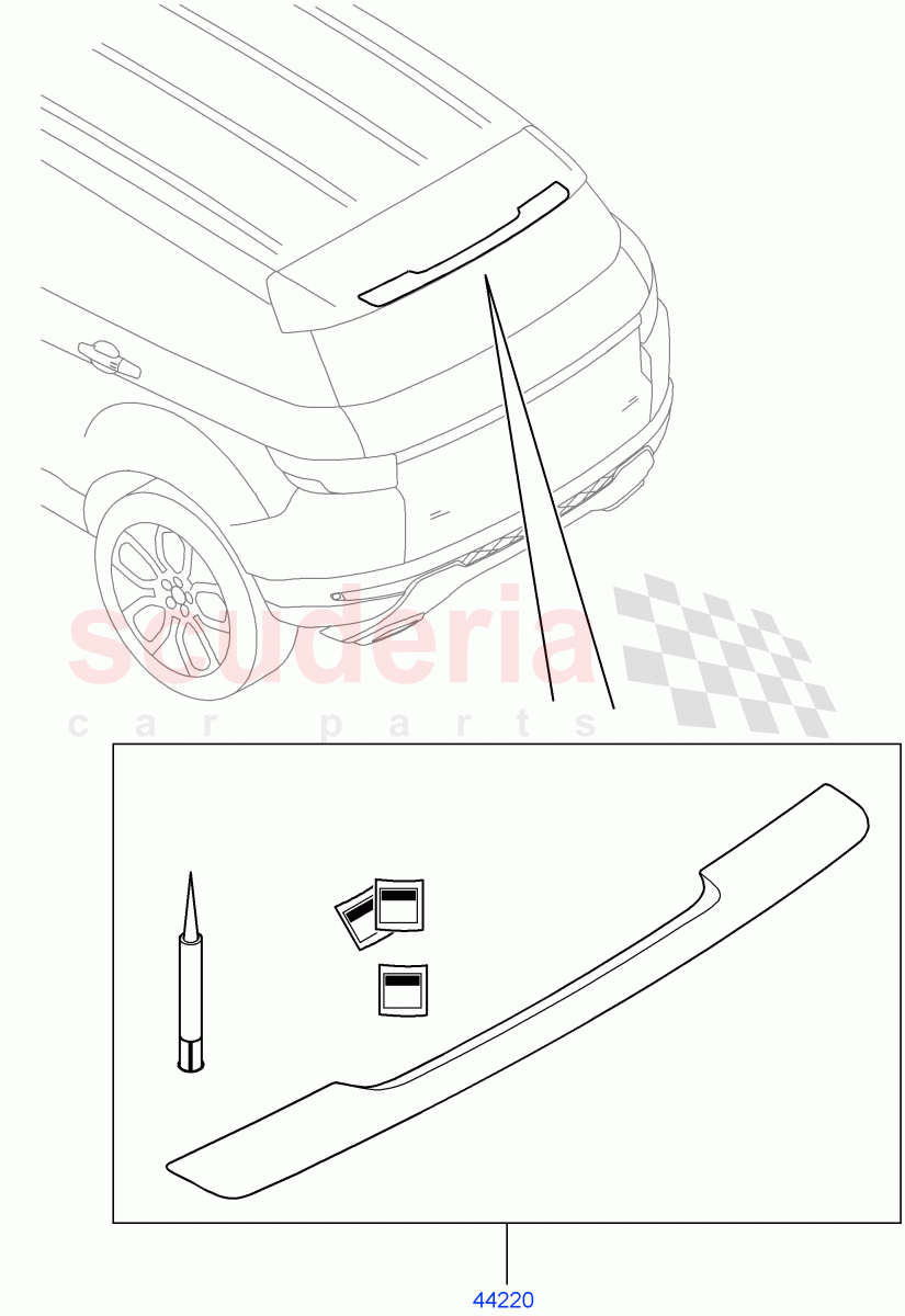 Exterior Body Styling Items(Spoiler)(Halewood (UK),Itatiaia (Brazil))((V)FROMDH000001) of Land Rover Land Rover Range Rover Evoque (2012-2018) [2.0 Turbo Petrol GTDI]