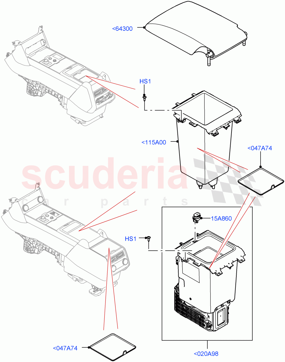 Console - Floor of Land Rover Land Rover Range Rover (2022+) [4.4 V8 Turbo Petrol NC10]