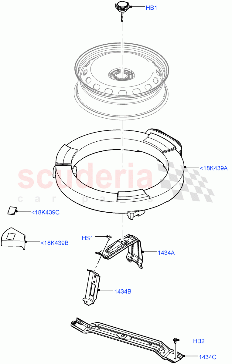 Spare Wheel Carrier(Less Electric Engine Battery,Electric Engine Battery-MHEV)((V)FROMMA000001) of Land Rover Land Rover Range Rover Velar (2017+) [2.0 Turbo Diesel]