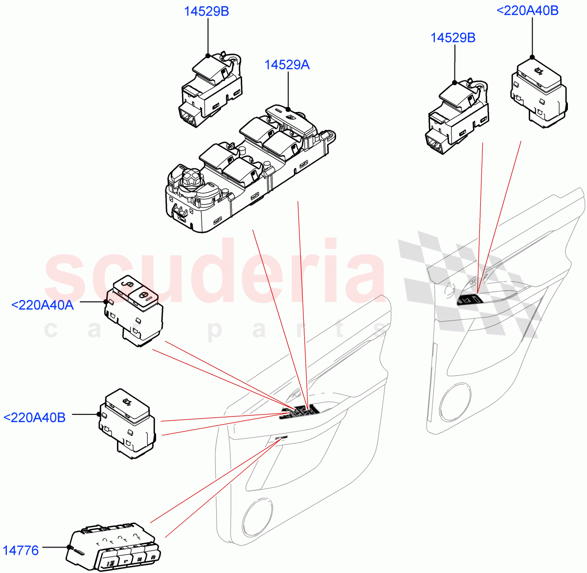 Switches(Door)(Itatiaia (Brazil)) of Land Rover Land Rover Range Rover Evoque (2019+) [1.5 I3 Turbo Petrol AJ20P3]