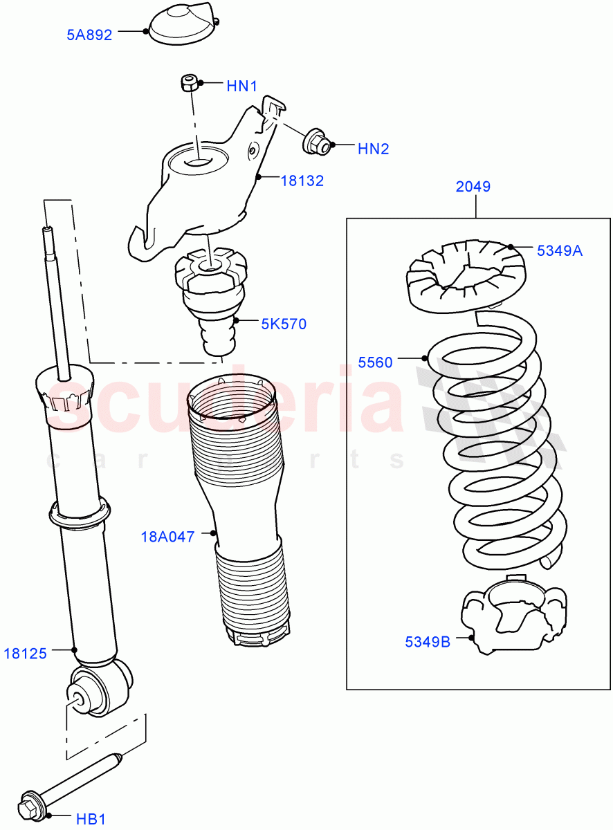 Rear Springs And Shock Absorbers(Changsu (China))((V)FROMFG000001) of Land Rover Land Rover Discovery Sport (2015+) [2.0 Turbo Petrol AJ200P]