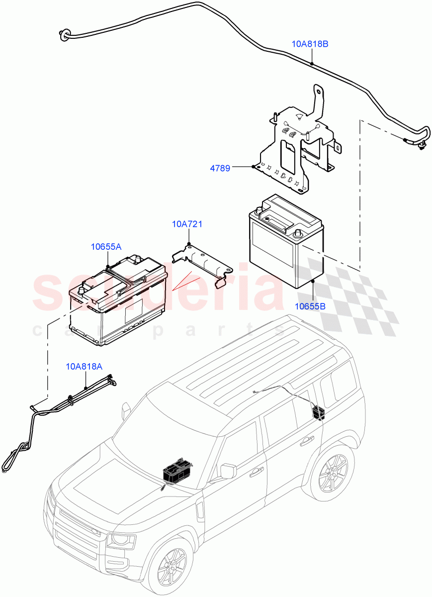 Battery And Mountings of Land Rover Land Rover Defender (2020+) [2.0 Turbo Petrol AJ200P]
