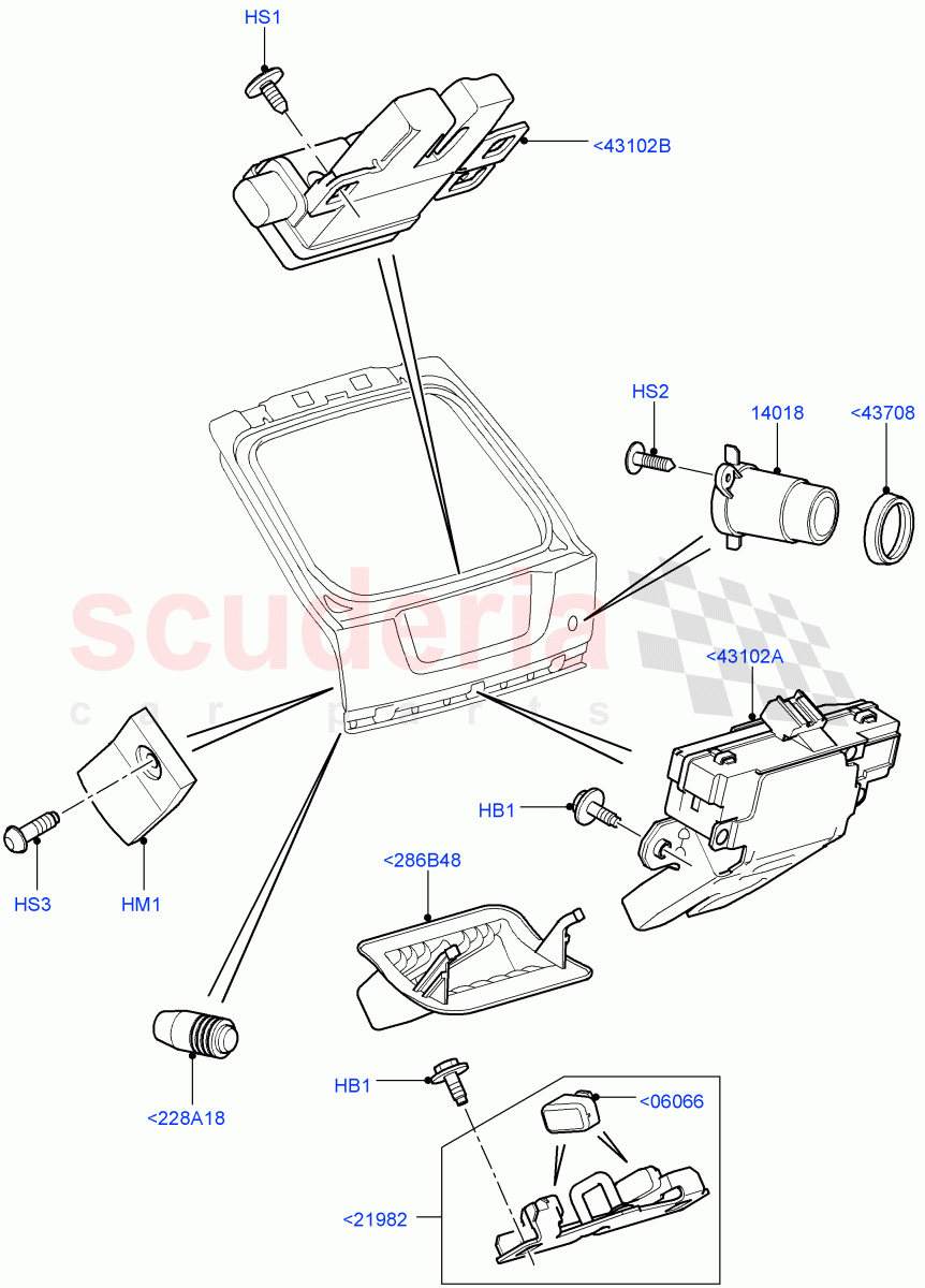 Luggage Compt/Tailgte Lock Controls((V)TO9A999999) of Land Rover Land Rover Range Rover Sport (2005-2009) [4.4 AJ Petrol V8]