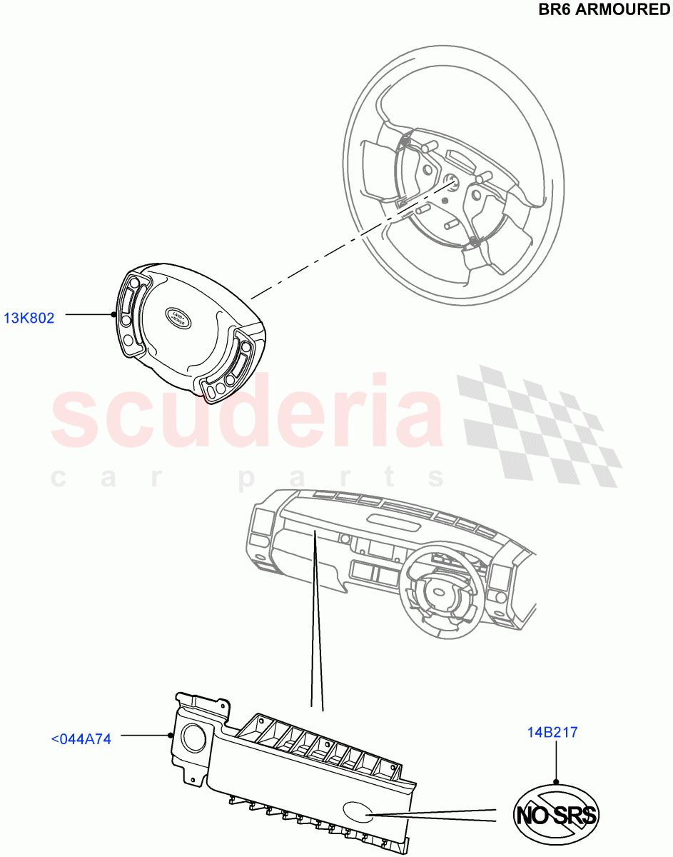 Airbag System(With B6 Level Armouring)((V)FROMAA000001) of Land Rover Land Rover Range Rover (2010-2012) [4.4 DOHC Diesel V8 DITC]