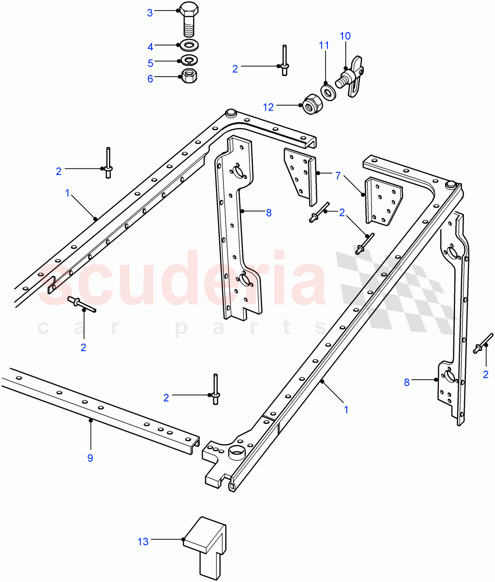 Cappings - Rear Body ((V) FROM7A000001) of Land Rover Land Rover Defender (2007-2016)