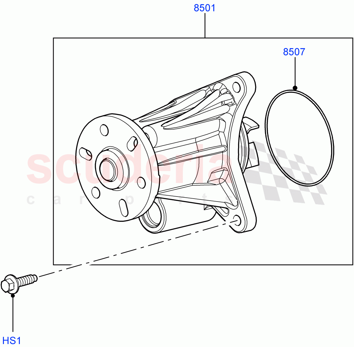 Water Pump (Lion Diesel 2.7 V6 (140KW)) ((V) FROMAA000001) of Land Rover Land Rover Discovery 4 (2010-2016) [2.7 Diesel V6]