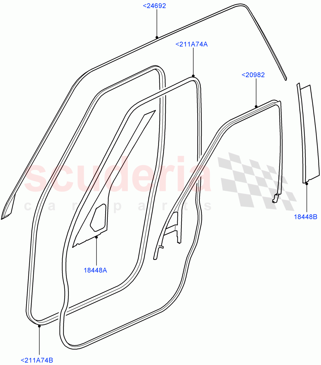 Front Doors, Hinges & Weatherstrips (Finisher And Seals) ((V) FROMAA000001) of Land Rover Land Rover Range Rover Sport (2010-2013) [5.0 OHC SGDI SC V8 Petrol]