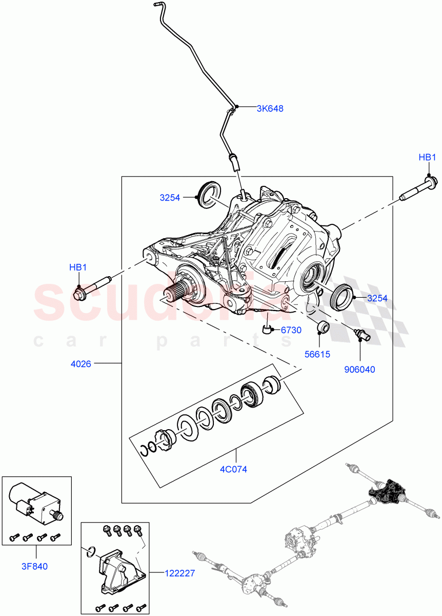 Rear Axle (Torque Vectoring By Braking (TVBB)) of Land Rover Land Rover Range Rover (2022+) [3.0 I6 Turbo Diesel AJ20D6]