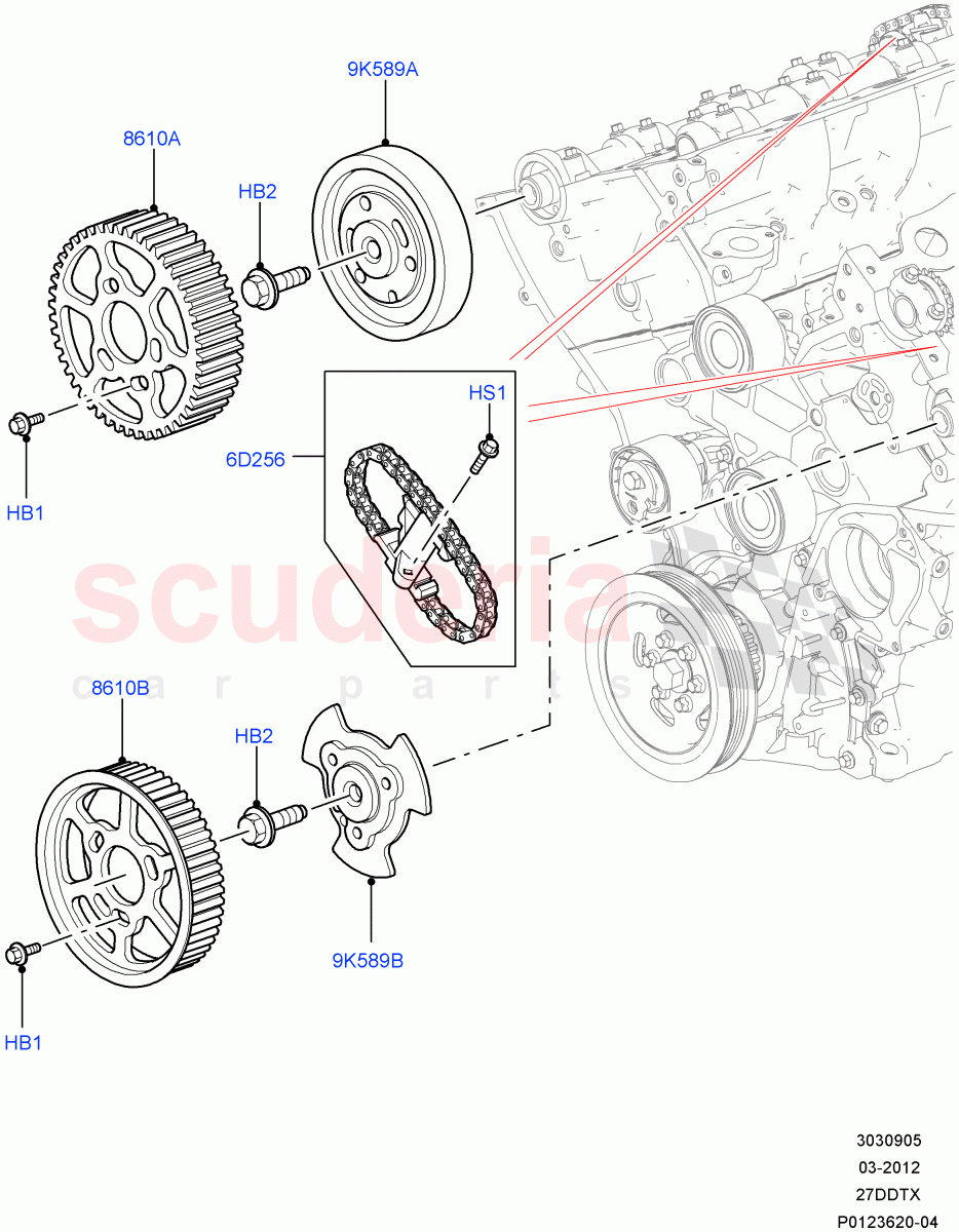 Timing Gear (Upper) (Lion Diesel 2.7 V6 (140KW)) ((V) TO9A999999) of Land Rover Land Rover Range Rover Sport (2005-2009) [2.7 Diesel V6]