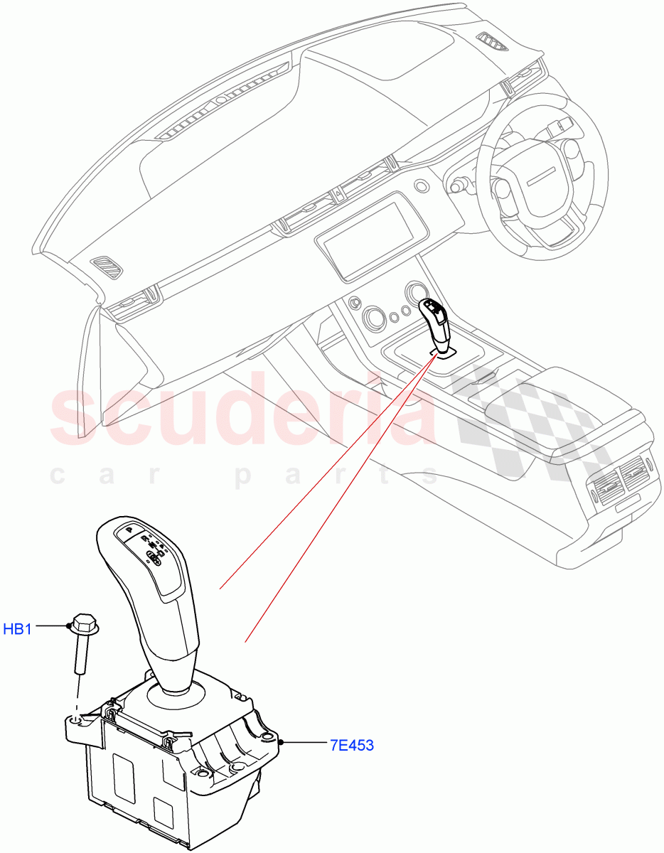 Gear Change-Automatic Transmission(Floor Console)(9 Speed Auto Trans 9HP50,Halewood (UK)) of Land Rover Land Rover Range Rover Evoque (2019+) [2.0 Turbo Petrol AJ200P]