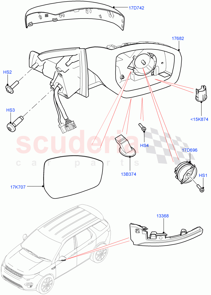 Exterior Rear View Mirror(Changsu (China))((V)FROMFG000001) of Land Rover Land Rover Discovery Sport (2015+) [2.0 Turbo Petrol GTDI]