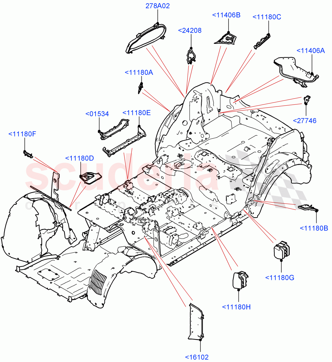 Insulators - Body(Changsu (China)) of Land Rover Land Rover Range Rover Evoque (2019+) [2.0 Turbo Diesel AJ21D4]