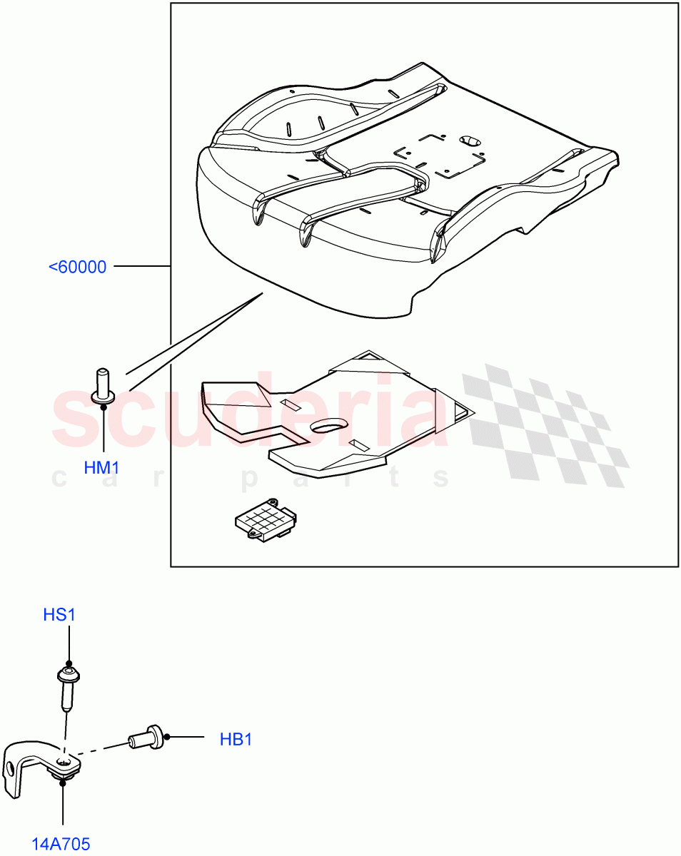 Front Seat Base(Sensors, For North America Only)((+)"CDN/MEX/USA",Halewood (UK)) of Land Rover Land Rover Range Rover Evoque (2012-2018) [2.0 Turbo Petrol AJ200P]