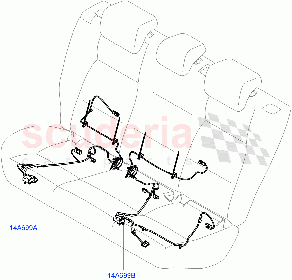 Wiring - Seats (Rear Seats) (Itatiaia (Brazil)) ((V) FROMGT000001) of Land Rover Land Rover Discovery Sport (2015+) [2.0 Turbo Petrol GTDI]