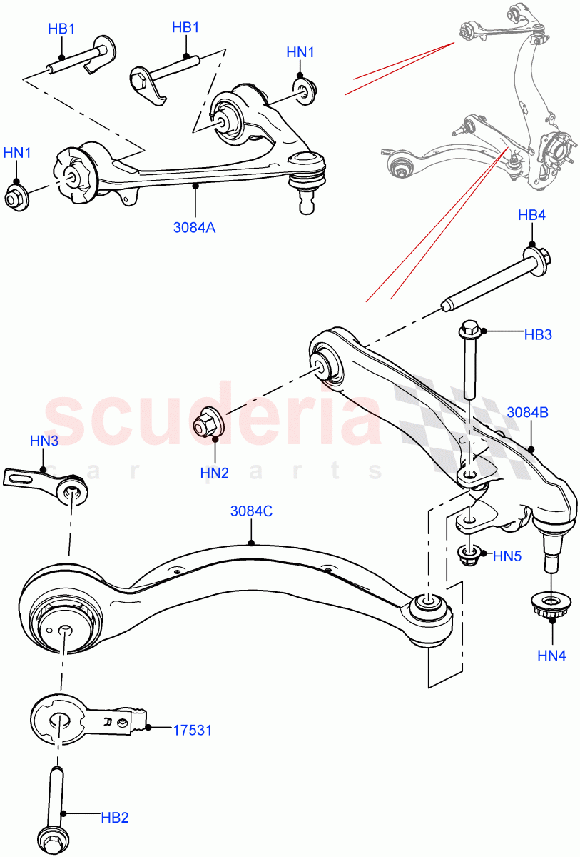 Front Suspension Arms of Land Rover Land Rover Range Rover Velar (2017+) [2.0 Turbo Diesel AJ21D4]