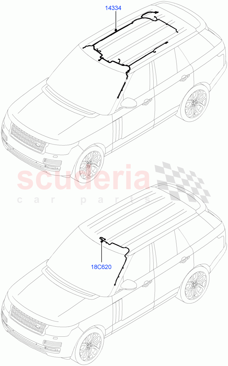 Electrical Wiring - Body And Rear (Roof) of Land Rover Land Rover Range Rover (2012-2021) [3.0 DOHC GDI SC V6 Petrol]