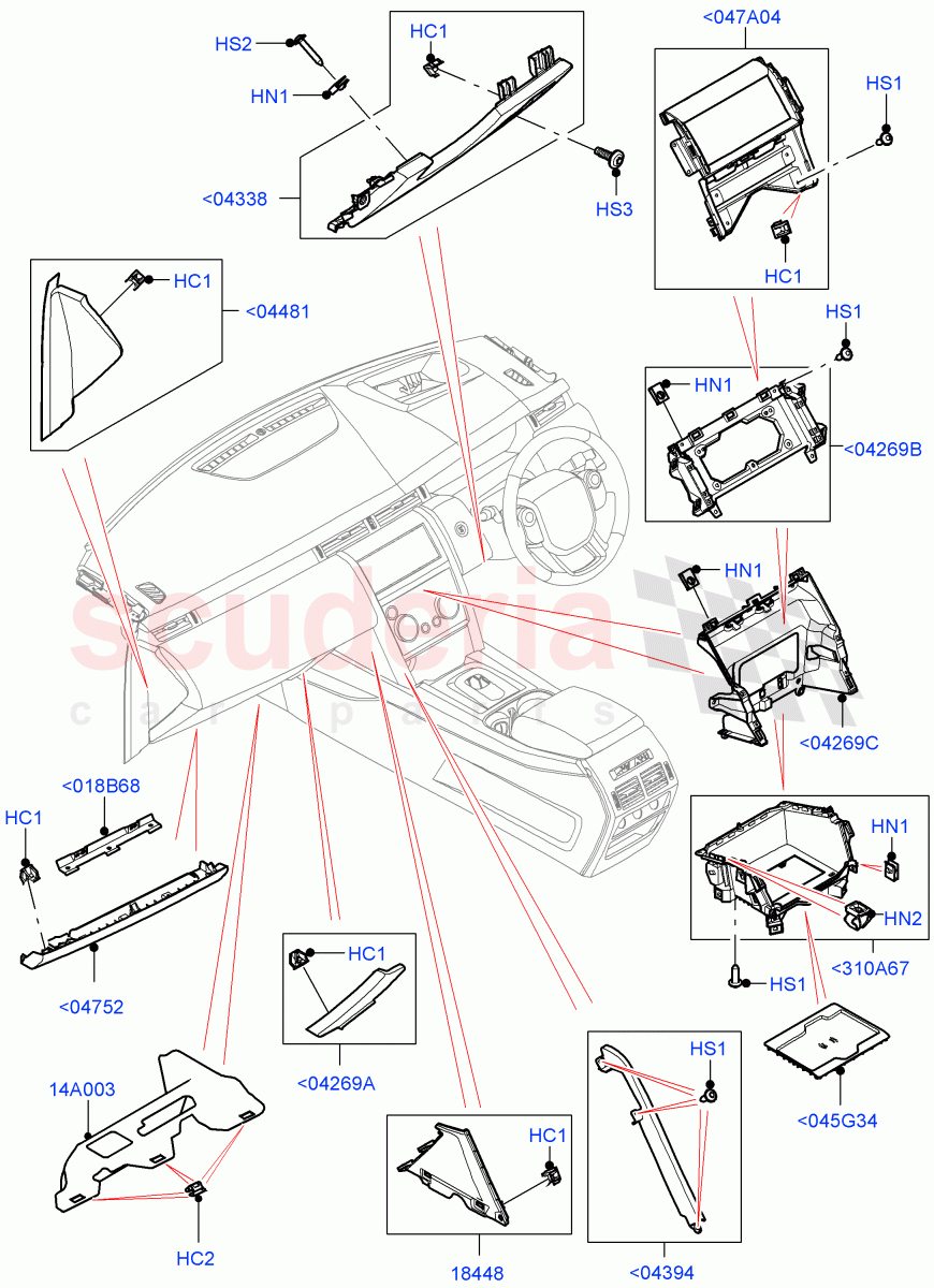 Instrument Panel(Lower, External)(Halewood (UK))((V)FROMLH000001) of Land Rover Land Rover Discovery Sport (2015+) [2.2 Single Turbo Diesel]