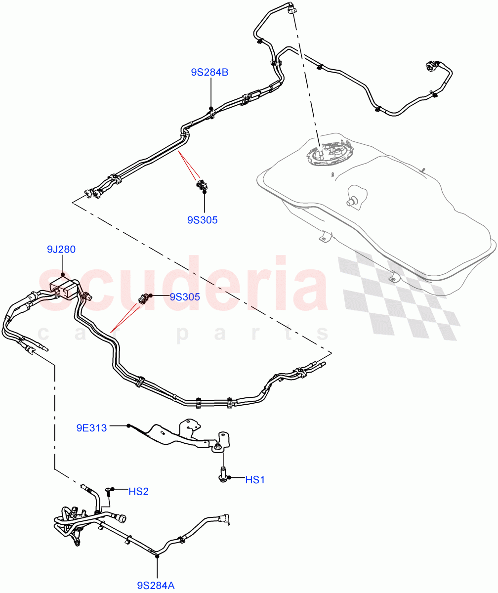 Fuel Lines(1.5L AJ20P3 Petrol High PHEV,Standard Wheelbase,Changsu (China)) of Land Rover Land Rover Discovery Sport (2015+) [1.5 I3 Turbo Petrol AJ20P3]