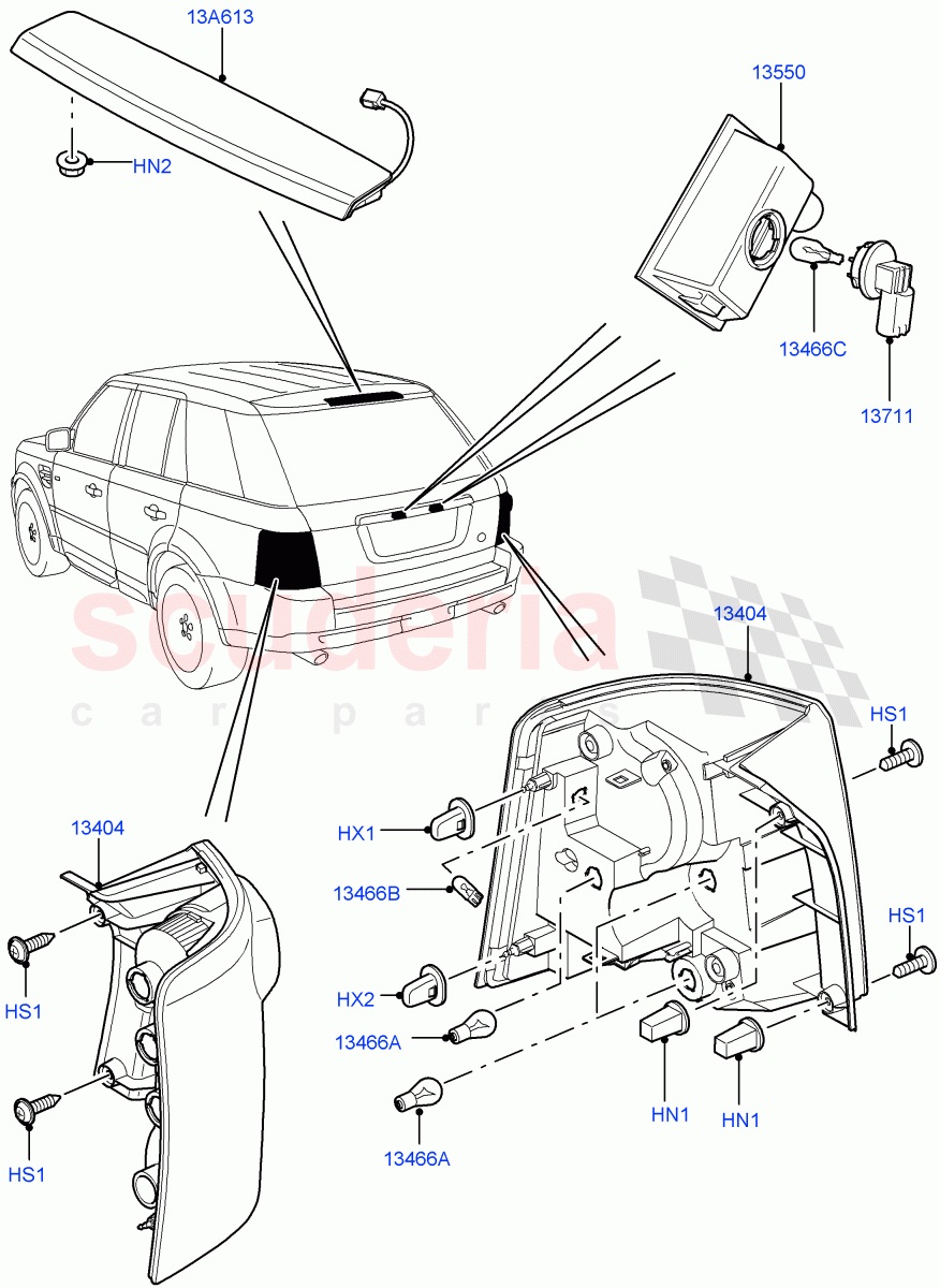 Rear Lamps((V)FROMAA000001) of Land Rover Land Rover Range Rover Sport (2010-2013) [3.6 V8 32V DOHC EFI Diesel]