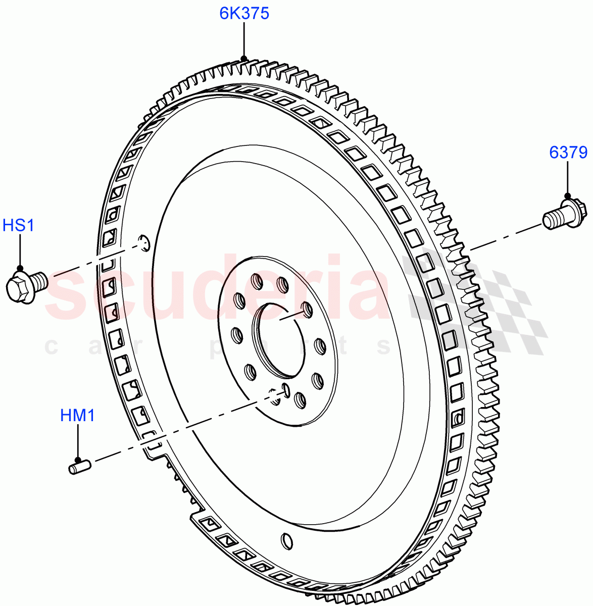 Flywheel(5.0L OHC SGDI NA V8 Petrol - AJ133)((V)FROMAA000001) of Land Rover Land Rover Range Rover Sport (2010-2013) [5.0 OHC SGDI NA V8 Petrol]