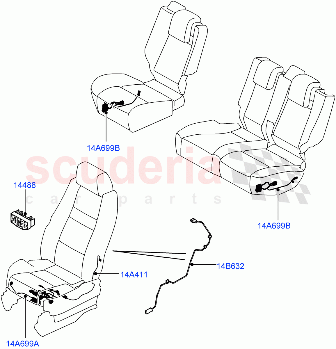 Electrical Wiring - Body And Rear(Seats)((V)TO9A999999) of Land Rover Land Rover Range Rover Sport (2005-2009) [2.7 Diesel V6]