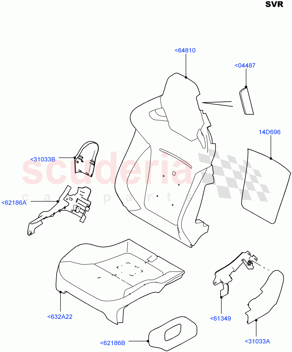 Front Seat Pads/Valances & Heating(Drivers Seat - Sports,SVR)((V)FROMFA000001,(V)TOHA999999) of Land Rover Land Rover Range Rover Sport (2014+) [5.0 OHC SGDI SC V8 Petrol]