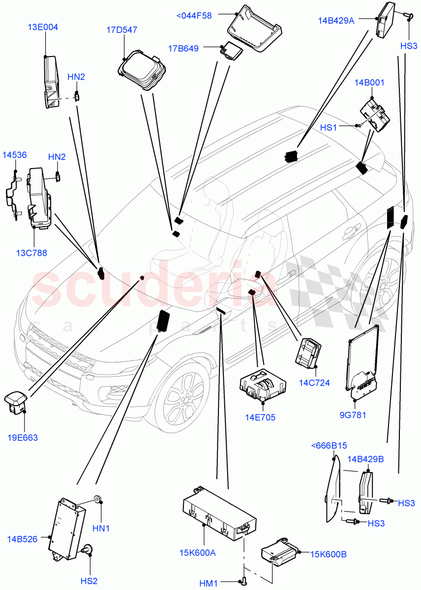Vehicle Modules And Sensors (Halewood (UK)) of Land Rover Land Rover Range Rover Evoque (2012-2018) [2.0 Turbo Diesel]