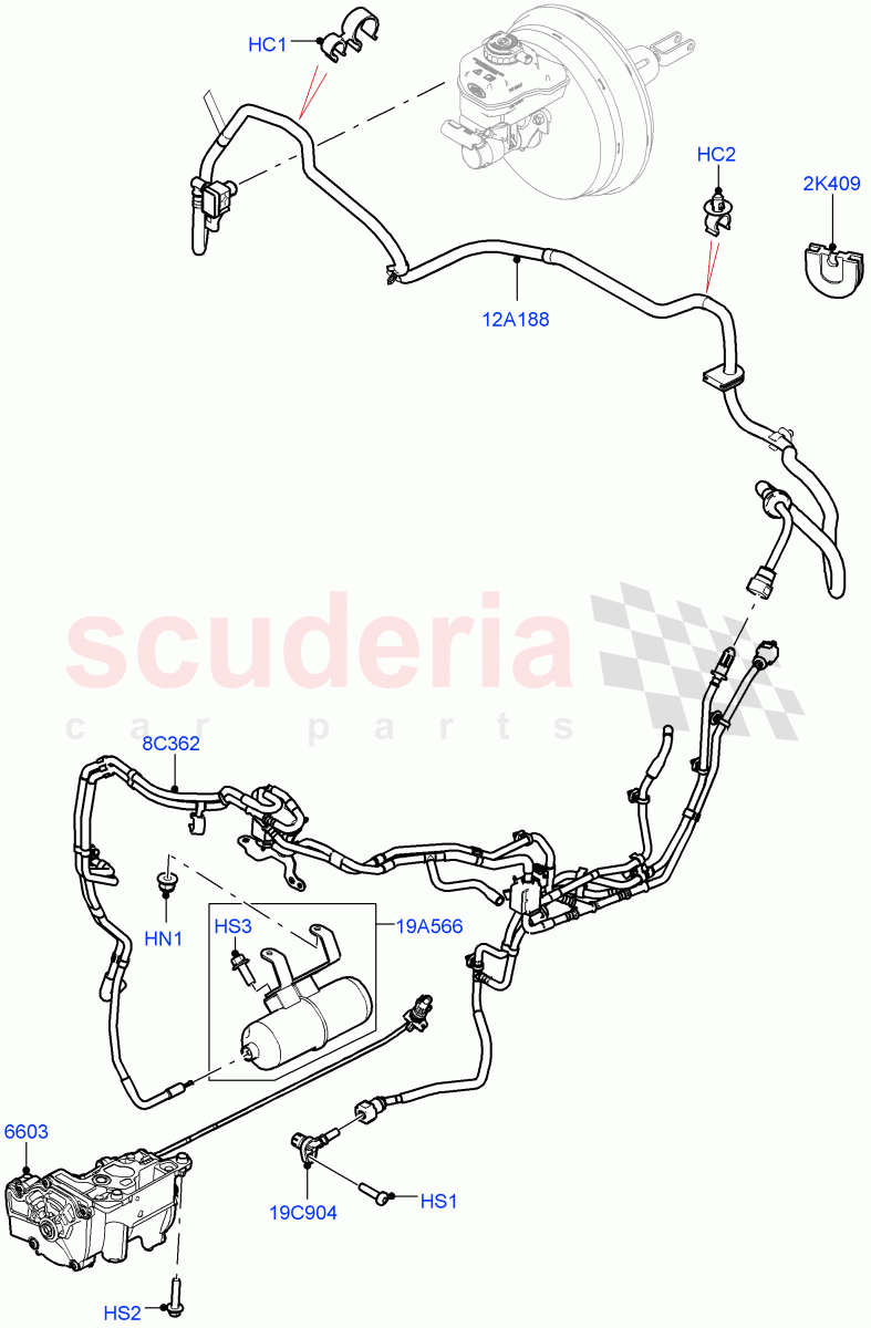 Vacuum Control And Air Injection (3.0L AJ20D6 Diesel High, RHD) ((V) FROMLA000001) of Land Rover Land Rover Range Rover Sport (2014+) [3.0 I6 Turbo Diesel AJ20D6]