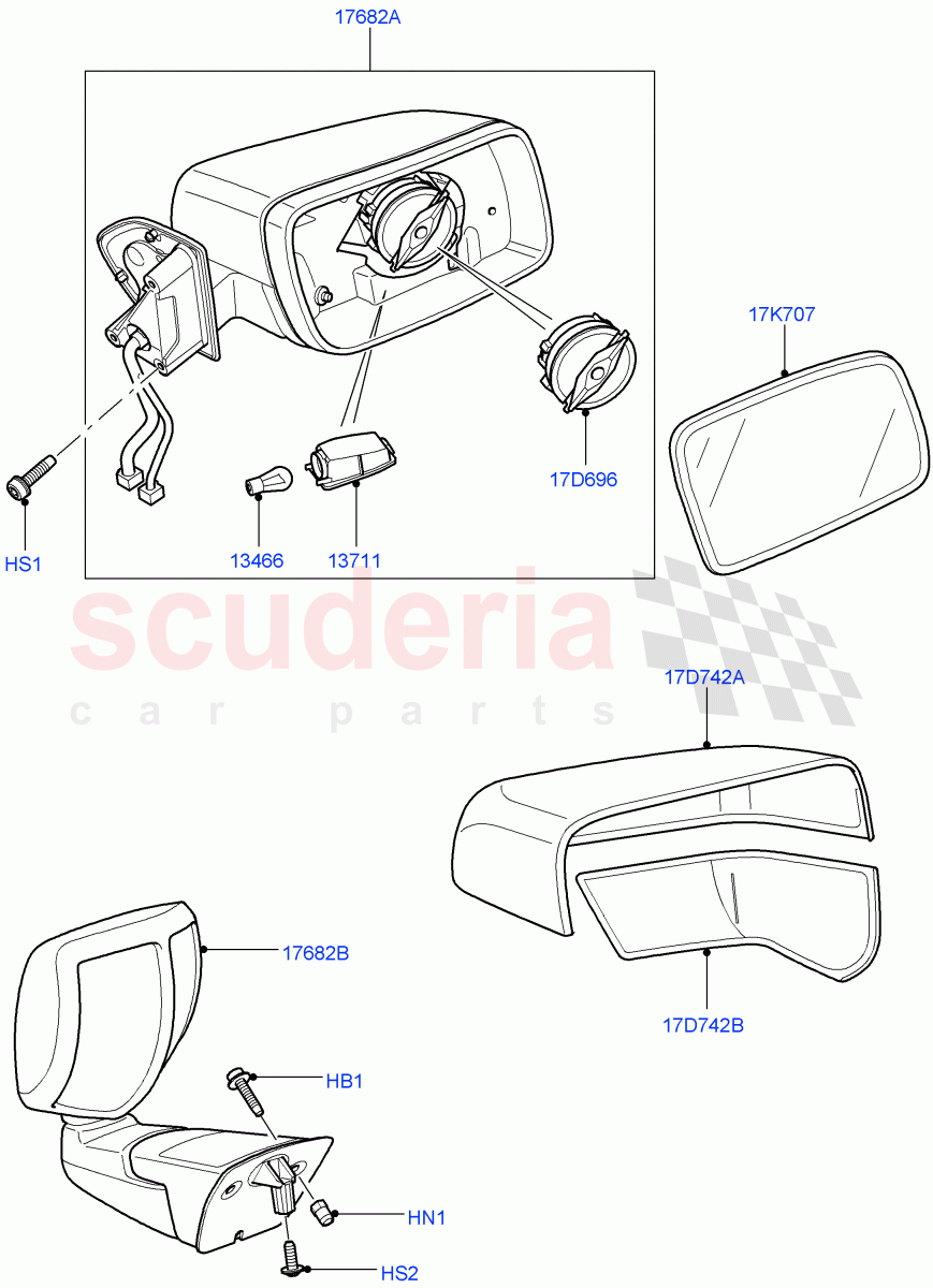 Exterior Rear View Mirror((V)TO9A999999) of Land Rover Land Rover Range Rover Sport (2005-2009) [2.7 Diesel V6]