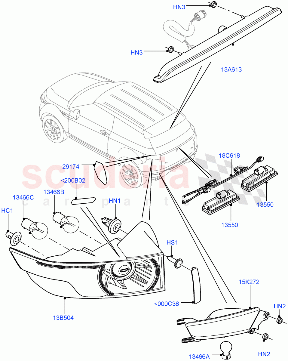 Rear Lamps(Itatiaia (Brazil))((V)FROMGT000001) of Land Rover Land Rover Range Rover Evoque (2012-2018) [2.2 Single Turbo Diesel]