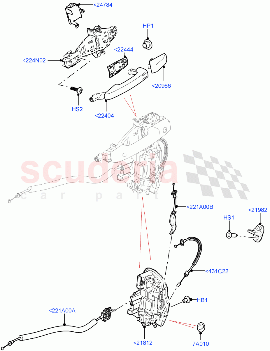 Front Door Lock Controls((V)FROMP2000001) of Land Rover Land Rover Defender (2020+) [5.0 OHC SGDI SC V8 Petrol]