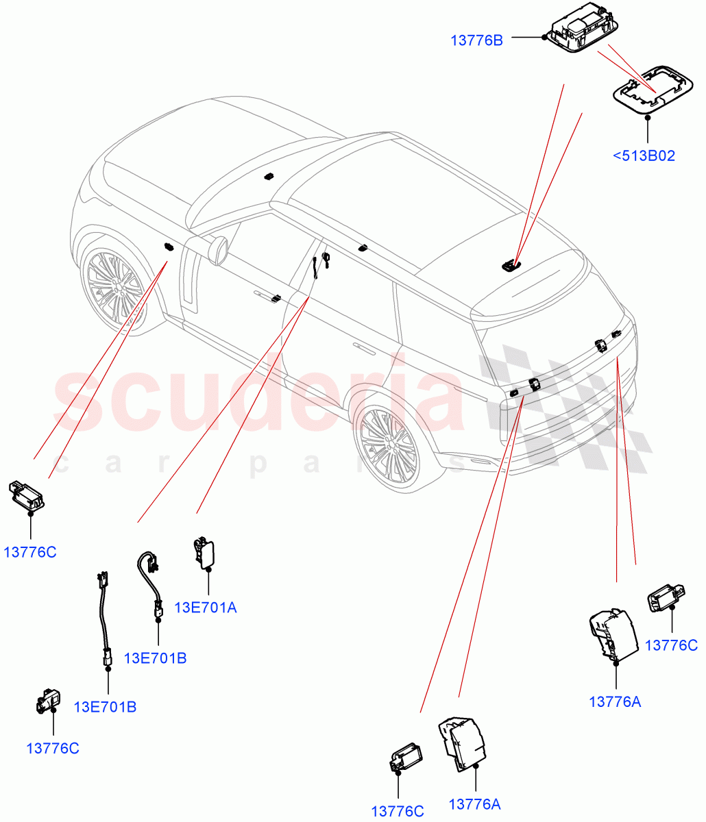 Interior Lamps of Land Rover Land Rover Range Rover (2022+) [3.0 I6 Turbo Diesel AJ20D6]