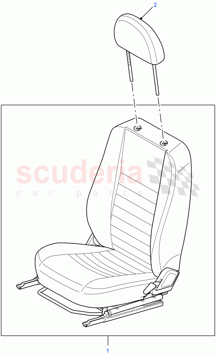 Front Seat - With Headrestraint(Defender Cloth Black,With Passengers Seat Map Pocket,County (Grey) Vinyl)((V)FROM7A000001) of Land Rover Land Rover Defender (2007-2016)