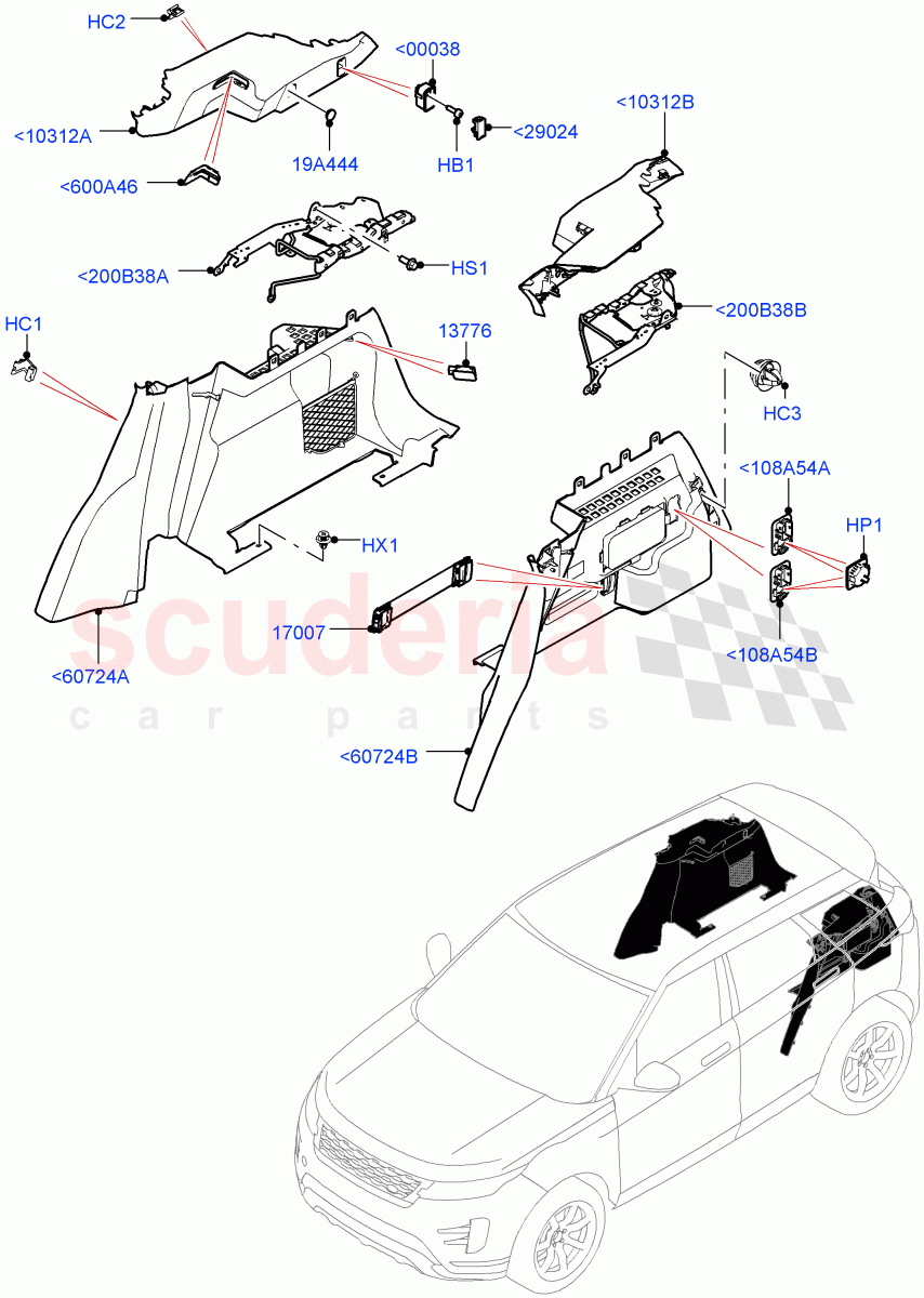 Side Trim(Luggage Compartment)(Halewood (UK)) of Land Rover Land Rover Range Rover Evoque (2019+) [2.0 Turbo Diesel]