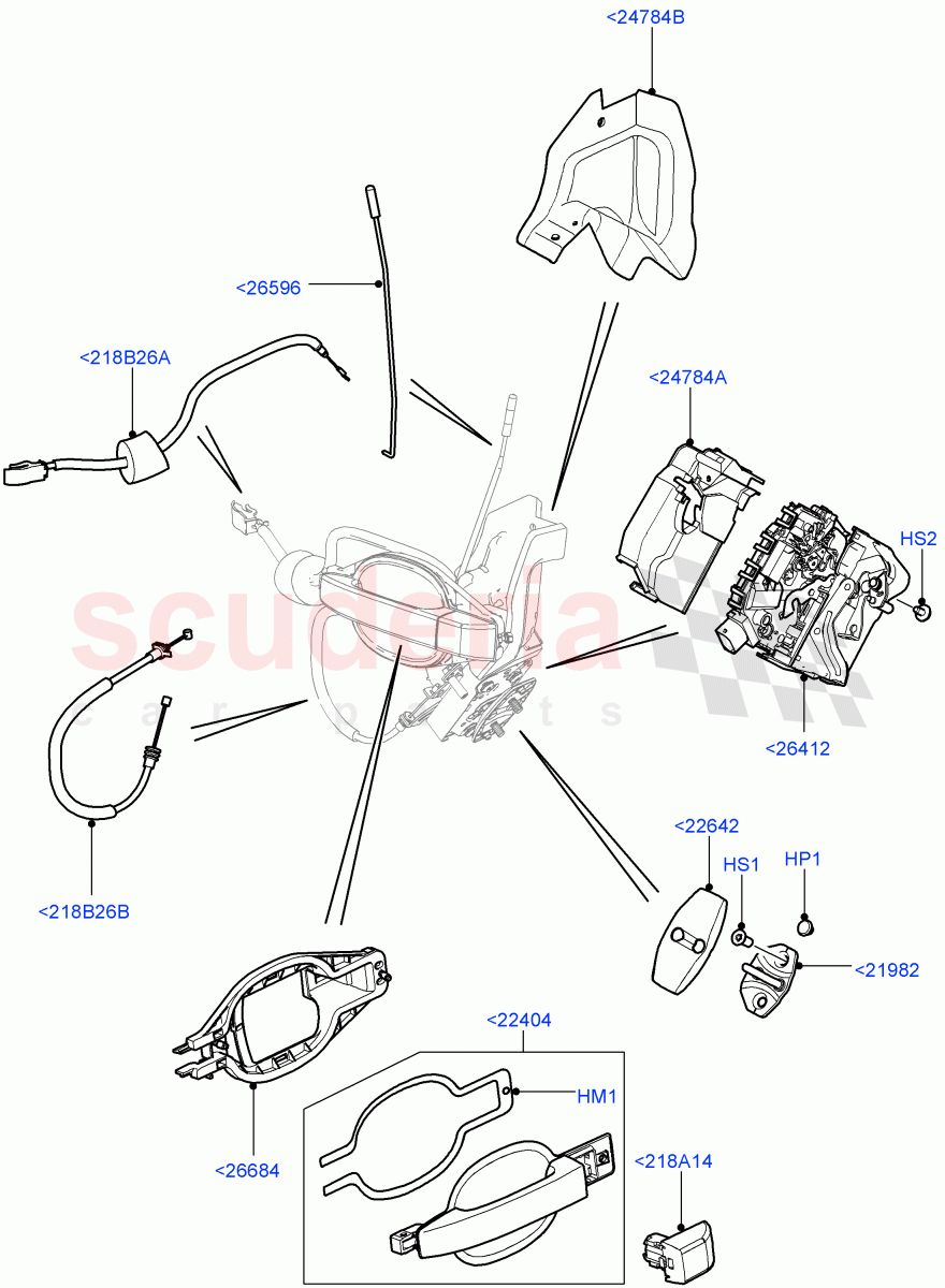 Rear Door Lock Controls((V)FROMAA000001) of Land Rover Land Rover Range Rover (2010-2012) [5.0 OHC SGDI SC V8 Petrol]