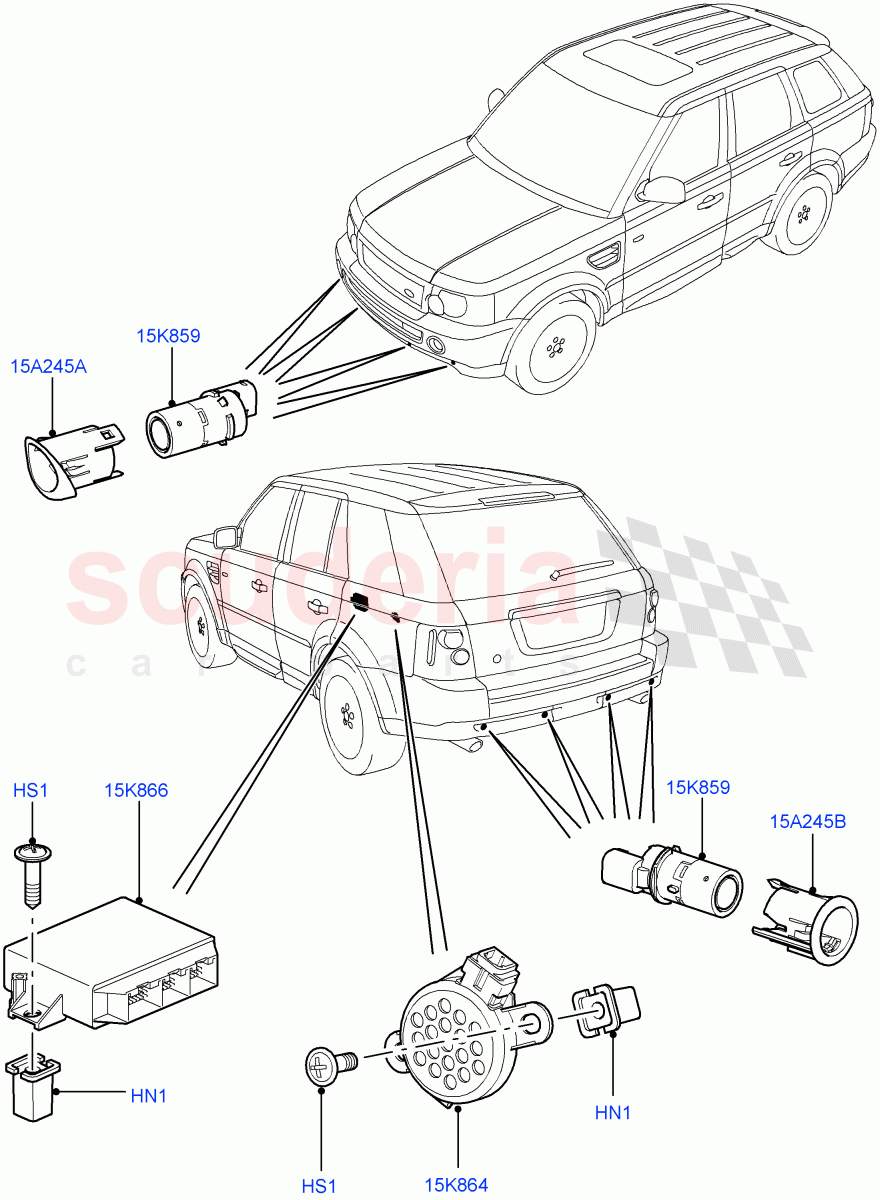 Parking Distance Control((V)TO9A999999) of Land Rover Land Rover Range Rover Sport (2005-2009) [2.7 Diesel V6]